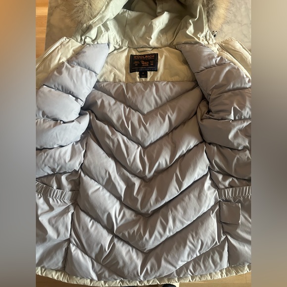 WOOLRICH ARCTIC PARKA RAMAR CLOTH WITH DETACHABLE FUR TRIM COL IGLOO WHITE SZ M - Picture 8 of 12